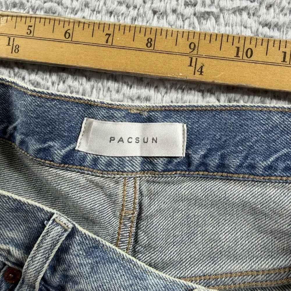 Pacsun Baggy Factory Distressed Jeans Mens 32x32 Rips Fade Knee Hole Skate NWT